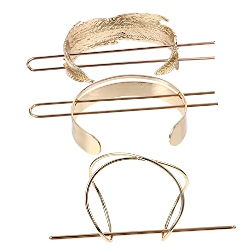 BAZEITFLOW 3 Stücke Vintage Haarnadeln Dutt Halter Haarspange für Frauen Hochzeitshaarzubehör aus Leichtem Legierungs Material für Besondere Anlässe von BAZEITFLOW