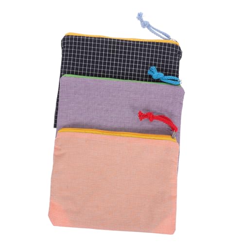 BAZEITFLOW 3 Stück Teiliges Kosmetiktaschen Reißverschluss Tragbare Make up Organizer Taschen Große Kapazität Modische Retro farbkombination Vielseitig für Reise und Alltag Geeignet von BAZEITFLOW