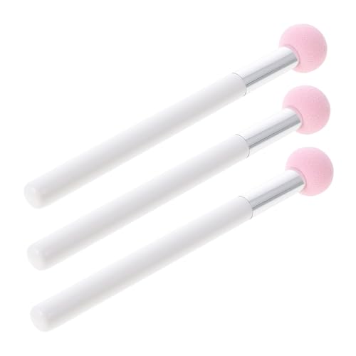 BAZEITFLOW 3 Stück Teiliges Make up Schwamm mit rundem Kopf Weicher Nbr schwamm und Griff für Präzises Auftragen von Concealer und Puder Hautfreundlich für Frauen Zuhause und Beauty salon von BAZEITFLOW
