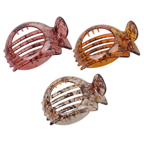 BAZEITFLOW 3 Stück Teiliges Resin Haarklammern Damen Rutschfeste Dekorative Haarspangen mit Rundem Hohldesign Schonend für Haare Geeignet für Alltag Party Hochzeit und Festliche Anlässe von BAZEITFLOW