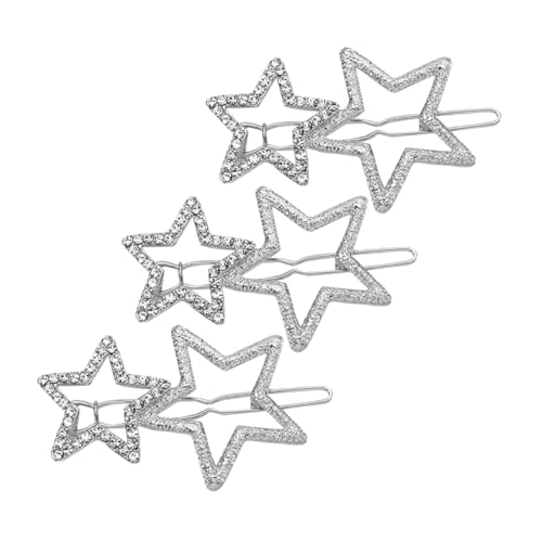 BAZEITFLOW 3 Stück Teiliges Strass Stern Haarspangen aus Langlebigem Dekorative Styling Clips für Damen Einfache Anwendung Geeignet für Partys Hochzeiten und Alltagsschmuck von BAZEITFLOW