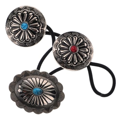BAZEITFLOW 3 Stück Vintage Haargummis Metall Haargummis Elastische Haarschleifen für Damen und Mädchen Retro Haarschmuck für Mittellanges Langes Haar Langlebig und Modisch für Sport und von BAZEITFLOW