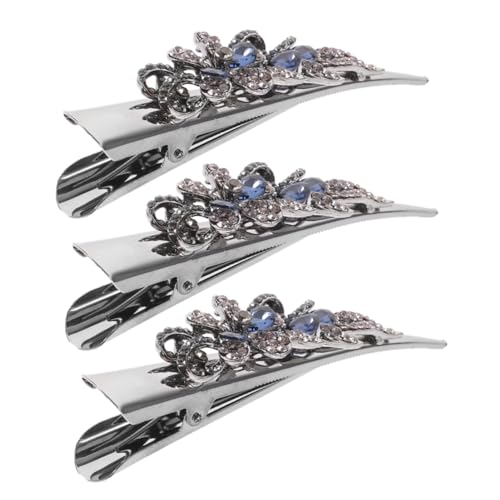 BAZEITFLOW 3 Stück Vintage Metall Haarspangen Set Teilig Retro Haarklammern mit Funkelnden Strasssteinen für Damen Robuste Dekorative Haarspangen Vielseitig für Verschiedene Frisuren von BAZEITFLOW