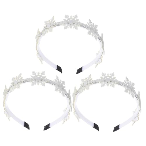 BAZEITFLOW 3 Stücke Teiliges Festliches Weihnachts Schneeflocken Haarband Leichtes Langlebiges Haarschmuck Accessoire für Xmas Partys Rutschfester Kopfschmuck für Damen und Mädchen von BAZEITFLOW