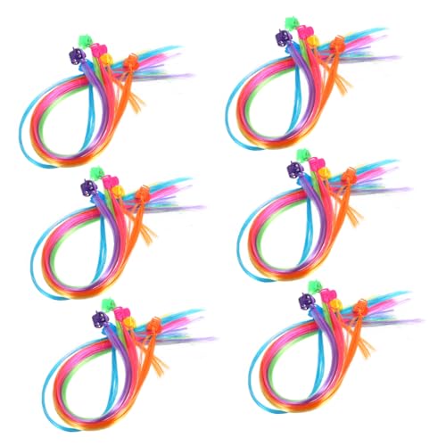 BAZEITFLOW 36 Stück Teiliges Clip in Haarverlängerungs für Mädchen Bunte Regenbogen Zöpfe Leicht und Bequem für Halloween Cosplay Party und Tägliches Styling von BAZEITFLOW