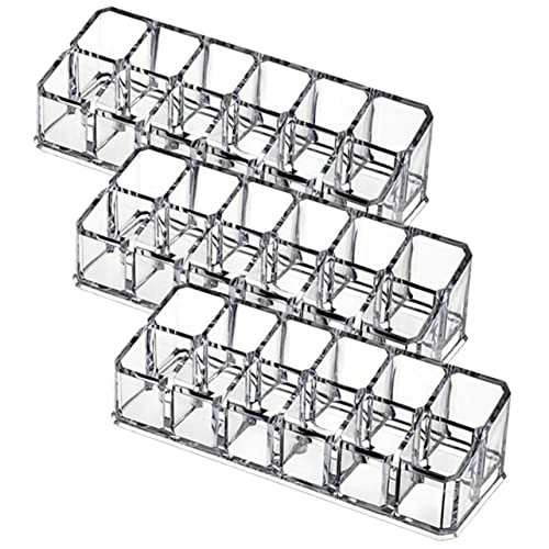 BAZEITFLOW 3stücke Lippenstift-präsentationsregal Für Schreibtisch Aufbewahrungsregal Für Augenbrauenstifte Zartes Lippenstiftregal Mit Mehreren Gittern Für Haushalt von BAZEITFLOW