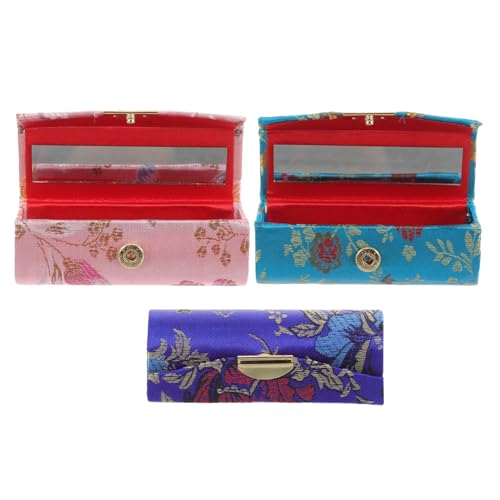 BAZEITFLOW 3stücke Lippenstiftetui Für Damen Tragbar Mit Knopfverschluss Für Reisen Wandern Partys Praktisch Als Geschenk von BAZEITFLOW