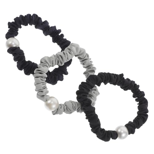 BAZEITFLOW 3stücke Perlen Haargummis Elastische Haarbänder Für Dickes Haar Stilvolle Ponytail Haaraccessoire Für Damen Und Mädchen Für Alltag Partys Und Besondere Anlässe von BAZEITFLOW