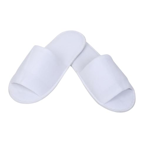 BAZEITFLOW 4 Paare Herren Einweg Hausschuhe Weiß Leicht Atmungsaktiv Reise Hotel Gäste Pantoffeln Offene Zehen Komfortabel Rutschfest Schützend von BAZEITFLOW