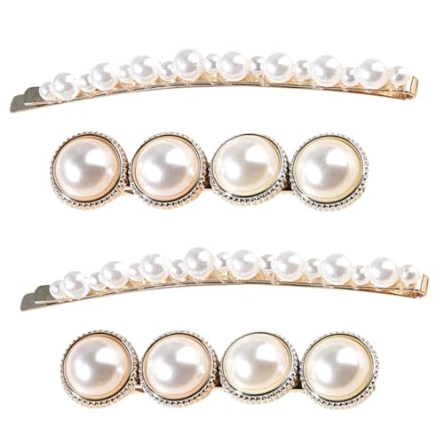 BAZEITFLOW 4 STÜCKE Handgefertigte Perlen Haarspangen Eleganter Braut Haarschmuck für Hochzeit Festliche Frisuren für Damen und Mädchen von BAZEITFLOW