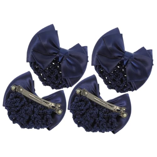 BAZEITFLOW 4 Stck Teiliges Haarnetz mit Schleifen Stabiler Rutschfeste Haarklammern für Damen und Mädchen Eleganter Haarschmuck für Arbeit Alltag und Festliche Anlässe von BAZEITFLOW