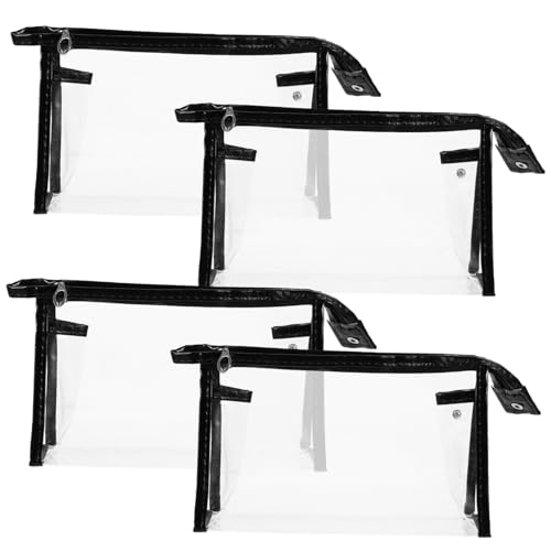 BAZEITFLOW 4 Stck. Teiliges Transparentes Make Up Täschchen mit Robustem Reißverschluss Tragbar als Kosmetik und Kulturbeutel für Damen für Reisen und Aufbewahrung Kleiner Accessoires von BAZEITFLOW