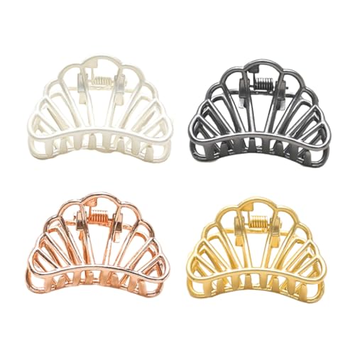 BAZEITFLOW 4 Stück Einfache Geometrische Metall haarklammern für Damen und Mädchen Langlebige Leichte Legierung mit Starkem Halt Geeignet für Dickes und Dünnes Haar Modische Ponytail clips von BAZEITFLOW