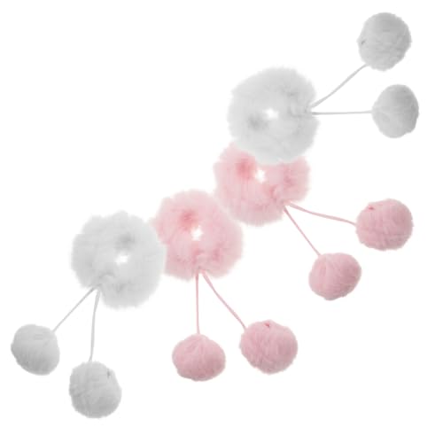 BAZEITFLOW 4 Stück Flauschige Haargummis mit Pompoms Weiche Elastische Haarbänder für Mädchen Kuschelige Scrunchies für Zöpfe Dutt und Doppel Ponytails Modischer Haarschmuck für Herbst und BAZEITFLOW 4 Stück Flauschige Haargummis mit Pompoms Weiche Elastische Haarbänder für Mädchen Kuschelige Scrunchies für Zöpfe Dutt und Doppel Ponytails Modischer Haarschmuck für Herbst und von BAZEITFLOW