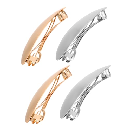 BAZEITFLOW 4stücke Oval Flache Haarspangen Aus Metall Für Damen Französische Haarspangen-clips Kopfschmuck Für Hochzeiten Und Täglichen Gebrauch Robuste Konstruktion Sanfter Griff von BAZEITFLOW