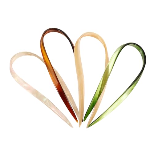 BAZEITFLOW 4 Stück Minimalistische U Förmige Französische Haarnadeln für Frauen und Mädchen Robuste Haarnadeln für Festen von Haarknoten Eleganter Haarschmuck für Partys und Alltag von BAZEITFLOW