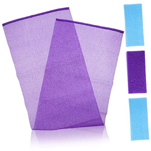 BAZEITFLOW 4 Stück Nylon Peeling Tücher Rückenschrubber Körperwäscher für Damen und Herren Badetuch zur Entfernung Abgestorbener Hautzellen von BAZEITFLOW