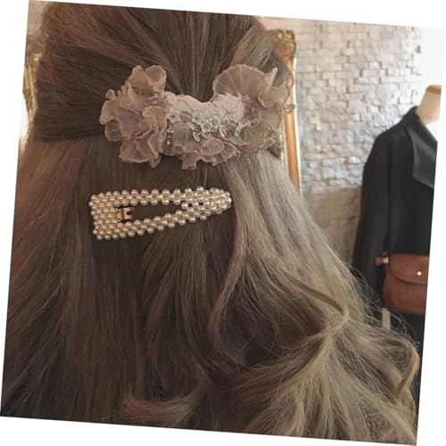 BAZEITFLOW 4 Stück Perlen Haarspangen Stilvolle Haarnadeln mit Goldenem und Silbernem Dreieck Rechteckdesign Fester Griff für Damen und Mädchen Modischer Haarschmuck für Alltag und Besondere von BAZEITFLOW