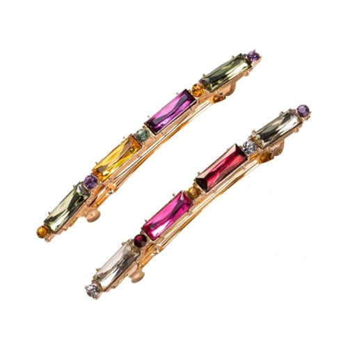 BAZEITFLOW 4 Stück Teiliges Bunter Acryl Haarspangen mit Funkelnden Strasssteinen Modische Haarklammern für Damen und Mädchen Vielseitiger Haarschmuck für Alltag Büro und Besondere Anlässe von BAZEITFLOW