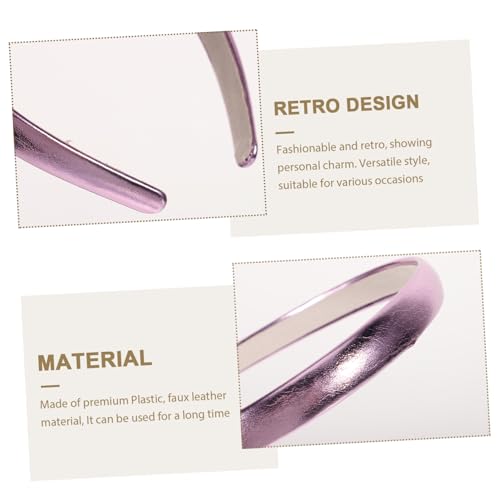 BAZEITFLOW 4 Stück Teiliges Damen Haarreifen aus Kunstleder Modische Retro Stirnbänder in Silber Champagner und Schwarz Vielseitige Haaraccessoires für Frauen und Teens von BAZEITFLOW