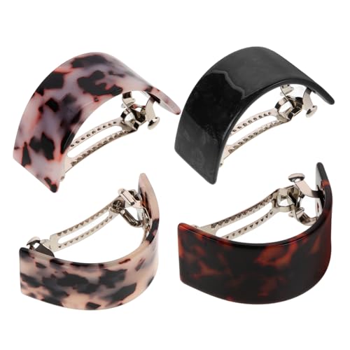 BAZEITFLOW 4 Stück Teiliges Elegante Haarspangen aus Acetat Halbkreis design Frühling haarclips für Damen Modische Ponytail halter Vielseitige Haarschmuck für Party und Alltag von BAZEITFLOW