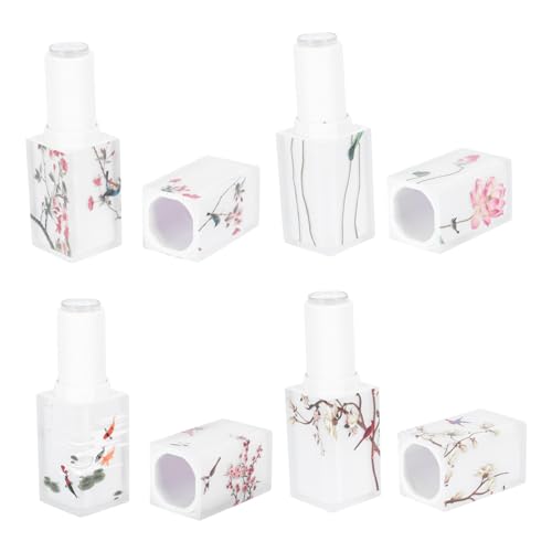 BAZEITFLOW 4 Stück Teiliges Leere Lippenstifthülsen aus Halbtransparente Lippenstiftbehälter im Chinesischen Stil Wiederbefüllbare Kosmetik DIY Leichte Kompakte Lippenstift Rohre für Damen von BAZEITFLOW