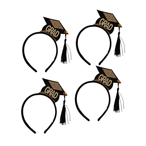 BAZEITFLOW 4 Stück Teiliges Mini Tassel Haarreifen Stilvolle Abschluss Haarschmuck Leichte Party Accessoires für Mädchen Dekorative Foto Requisiten Geschenkidee für Abiturfeier von BAZEITFLOW