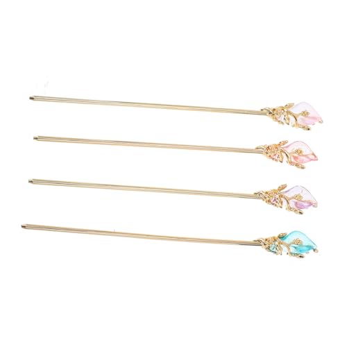 BAZEITFLOW 4 Stück Teiliges Retro Haarnadel Legierung Chinesische Haarnadeln im Vintage stil Elegante Haarstäbchen für Damen Hanfu Kopfschmuck Langlebig und Kunstvoll Verarbeitet von BAZEITFLOW