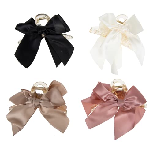 BAZEITFLOW 4 Stück Teiliges Schleifen Haarspangen Kreative Haarklammern mit Elegantem Design Rutschfeste Clips für Mädchen Vielseitig für Alltag Büro und Freizeit Haarschmuck Accessoires von BAZEITFLOW