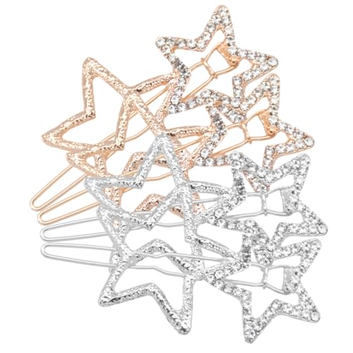 BAZEITFLOW 4 Stück Teiliges Stern Haarklammern aus Legierung Dekorative Haarspangen in Gold und Silber für Damen und Mädchen Modische Haarschmuck accessoires für Alltag Hochzeit und Party von BAZEITFLOW