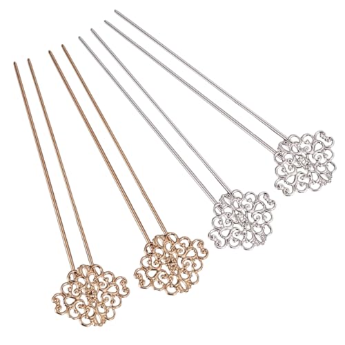 BAZEITFLOW 4 Stück Teiliges U förmige Haarnadeln aus Chinesischer Vintage haarstab für Lange Haare Handgefertigte Haarschmuck accessoires für Damen Langlebig und Dekorativ von BAZEITFLOW