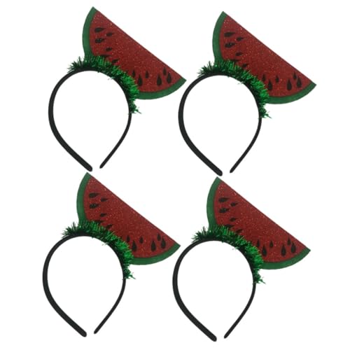 BAZEITFLOW 4 Stück Teiliges Wassermelonen Stirnband Leichtes Haar Accessoire mit Sommerlichem Frucht Design Modisches Party Kopfschmuck für Cosplay Fotoshooting und Festliche Anlässe von BAZEITFLOW