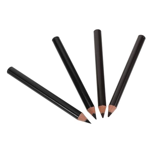 BAZEITFLOW 4 Stück Wasserfester Augenbrauenstift Teiliges Set Holzstift Weiche Textur Natürlicher Schweißresistent für Präzises Formen und Langanhaltendes Make Up Anfänger Geeignet Schwarz von BAZEITFLOW
