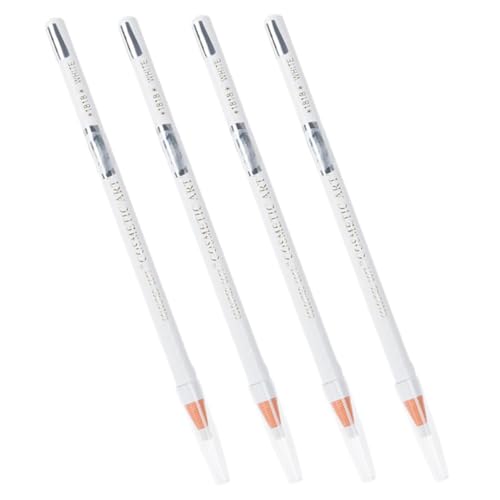 BAZEITFLOW 4 Stück Wasserfester Augenbrauenstift Weißer Eyeliner Stift Glatte Textur Schweißresistent Langanhaltend Natürliche Definition Geeignet für Alltag und Besondere Anlässe von BAZEITFLOW