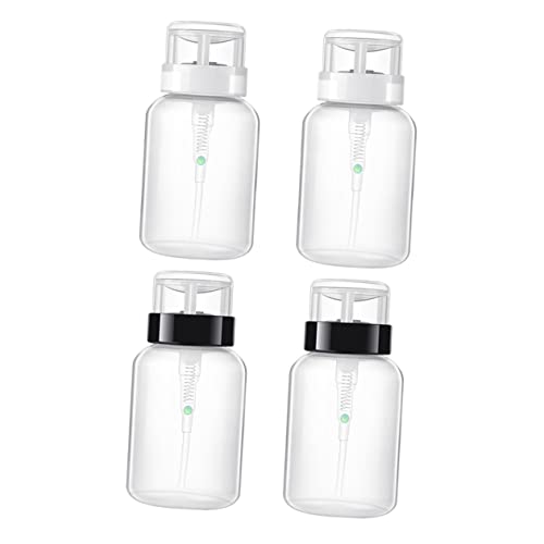BAZEITFLOW 4stücke Pumpflasche Für Nagellackentferner Plastikflasche Mit Push-down-funktion Flüssigkeitsdichte Nagelentfernerflasche Geeignet Für Make-up-entferner Und Kosmetika von BAZEITFLOW
