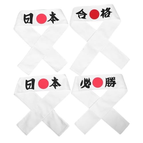 BAZEITFLOW 4stücke Hachimaki-haarband Aus Japanischem Design Atmungsaktiv Für Sport Training Karate Party Und Team-events Leicht Zu Reinigen von BAZEITFLOW