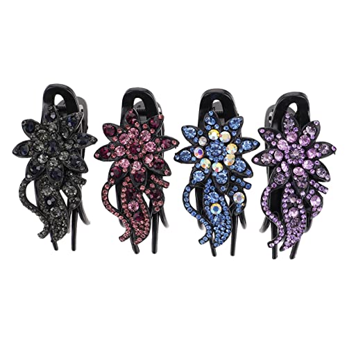 BAZEITFLOW 4stücke Pferdeschwanz Haarspange Entenschnabel Krallenklammer Haarklammer Haarspange Haarschmuck Für Frauen Mit Strass Haar Zubehör von BAZEITFLOW