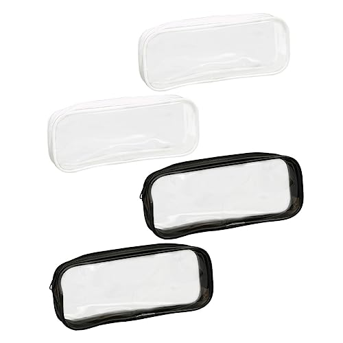 BAZEITFLOW 4stücke wasserdichte Transparente Bleistifttasche Mit Reißverschluss Make-up-Taschen Stiftehalter Leicht Abwischbar Zum Ordnungshalten Von Schreibwaren von BAZEITFLOW