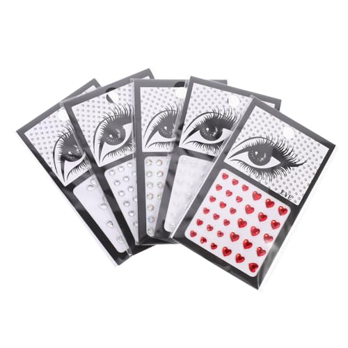 BAZEITFLOW 5 Blätter Teiliges Selbstklebende Strasssteine für Gesicht und Körper Acryl Aufkleber Wiederverwendbar Hautfreundlich für Halloween Karneval Festival und Make Up Dekoration von BAZEITFLOW