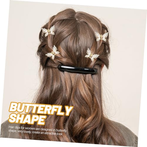 BAZEITFLOW 5 Stück Kleine Haarklammern Schmetterling aus Legierung Stabile und Haarspangen für Damen Zarte Haarclips mit Buntem Design Komfortabel und Schonend für Dünnes Haar als Süßes von BAZEITFLOW