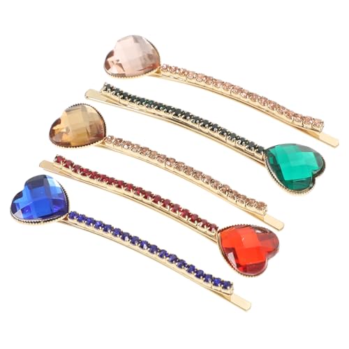 BAZEITFLOW 5 Stück Teiliges Haarspangen mit Funkelnden Strasssteinen Farbige Haarklammern für Damen Vielseitiger Haarschmuck für Hochzeit Festtage Alltag und Besondere Anlässe von BAZEITFLOW