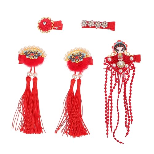 BAZEITFLOW 5 Stück Teiliges Set Chinesische Haarspangen mit Quasten für Mädchen Retro Haarclips für Cosplay Geburtstagsfeiern und Alltag von BAZEITFLOW