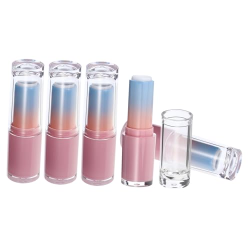 BAZEITFLOW 5 Stück Transparente Lippenstifthülsen mit Farbverlauf Wiederverwendbare DIY Lip Balm Behälter aus Auslaufsicher Leicht und Kompakt für Reisen Deckel für Lippenpflege und Proben BAZEITFLOW 5 Stück Transparente Lippenstifthülsen mit Farbverlauf Wiederverwendbare DIY Lip Balm Behälter aus Auslaufsicher Leicht und Kompakt für Reisen Deckel für Lippenpflege und Proben von BAZEITFLOW