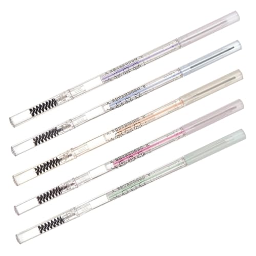 BAZEITFLOW 5 Stück Wasserfester Schweißfester Teiliger Augenbrauenstift mit Doppelseitigem Design Ultrafeiner Spitze Natürlicher Look Mit Pinsel für Professionelle und Private Anwendung von BAZEITFLOW