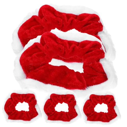BAZEITFLOW 5 Teiliges Weihnachts Haarbänder aus Weichem Velours mit Elastischen Ponytail Haltern Dehnbaren Scrunchy Bändern für Frauen und Mädchen Komfortabel und Haarschonend Vielseitig von BAZEITFLOW