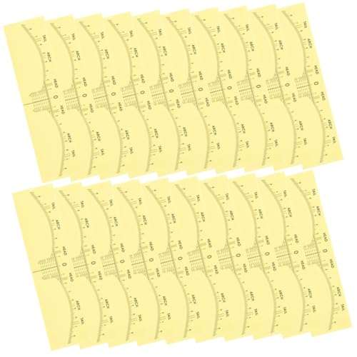 BAZEITFLOW 50 Stück Einweg Augenbrauen Lineal Schablonen aus PVC Breites Transparentes Messwerkzeug für Präzises Microblading und Augenbrauenzeichnung Selbstklebende Hautfreundliche Aufkleber von BAZEITFLOW