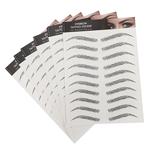 BAZEITFLOW 6 Blätter Augenbrauen Aufkleber Wasserfest Temporäre Fake Brow Tattoos Natürlich Haarähnlich Wiederverwendbar Einfach Anzubringen für Präzises Augenbrauen Shaping von BAZEITFLOW