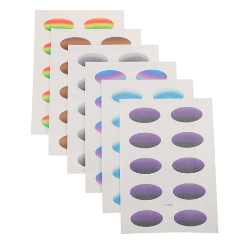 BAZEITFLOW 6blätter Lidschatten-transferaufkleber Für Augenlid-dekoration Wasserfeste Cosplay-augen-make-up Mit Farbverlauf Party-accessoires Für Mädchen von BAZEITFLOW