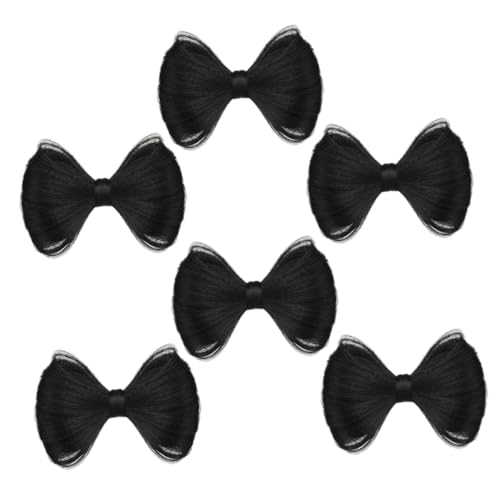 BAZEITFLOW 6 Stück Dekorative Fake Bun Haarspangen für und Mädchen Ponytail Extensions mit Stabiler Entenschwanzklammer Schwarz von BAZEITFLOW