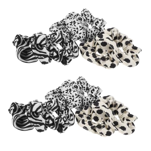 BAZEITFLOW 6 Stück Haargummis mit Zebra Leoparden und Kuhmuster Elastische Weiche Haarbänder für Mädchen Flauschige Ponytail Halter Schonend Modisch Vielseitig für Alltag Sport und Party von BAZEITFLOW